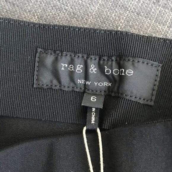 Rag & Bone Black Dani Pants with Leather Side Stripe $395 NWT Size 6 - Picture 7 of 9
